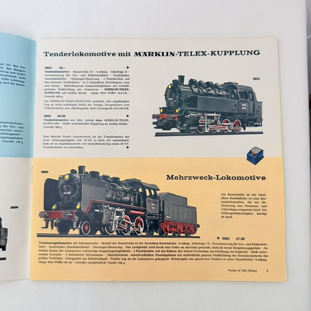 Vintage Marklin 1961/62 D DM Catalog Santa Fe Train English Language Color - Picture 5 of 7